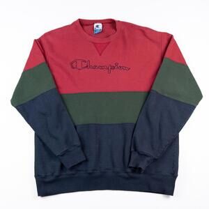 Vintage 90s Champion Colorblock Crewneck Sweatshirt XL Made in USA